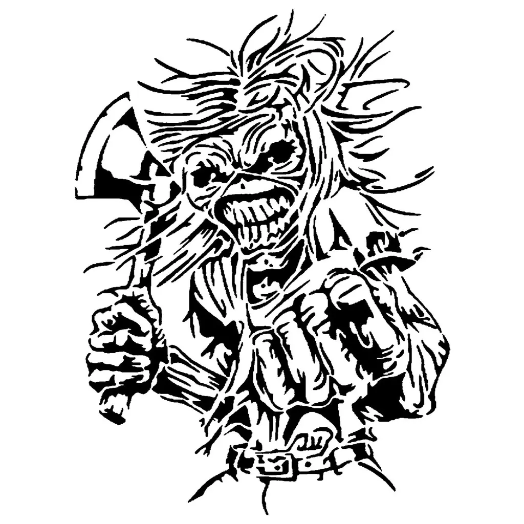 Free Digital Art STL Download - Iron Maiden stencil 2by SMT_M 🦊