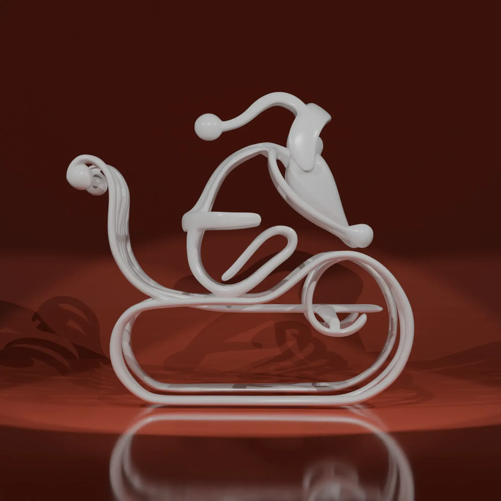 Santa Sleigh Sculpture