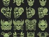 Demon Skull Tattoo Bundle | 16 Gothic Skull STL + SVG Design-5