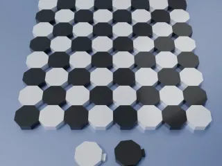 modular chess board with octagonal tiles