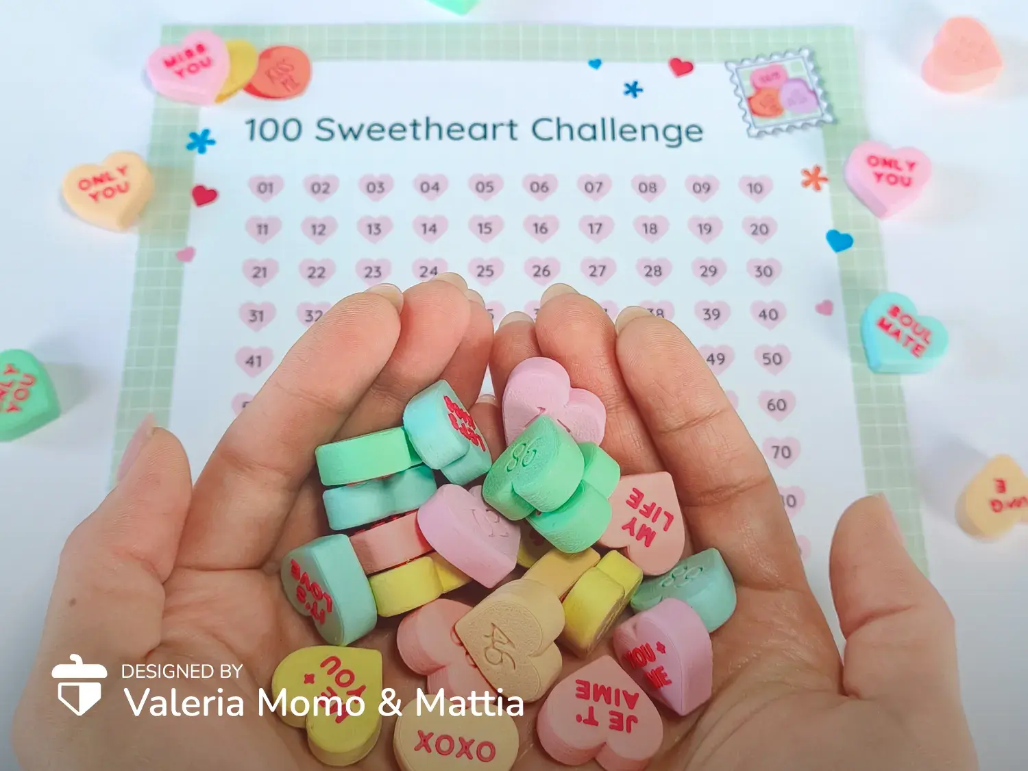 ❤️ The 100 Sweet Hearts Challenge + PDF 📝✨, Valentine's Day