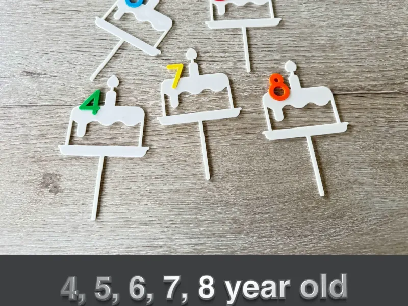 4, 5, 6, 7, 8 year old cake decorations