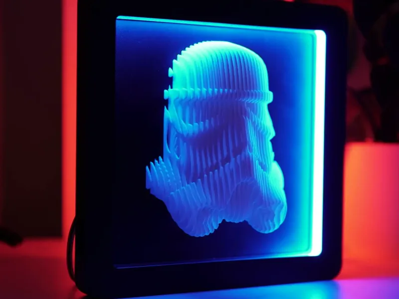 LED-Bild / Wellen-Kunst / Schattenkastenrahmen
