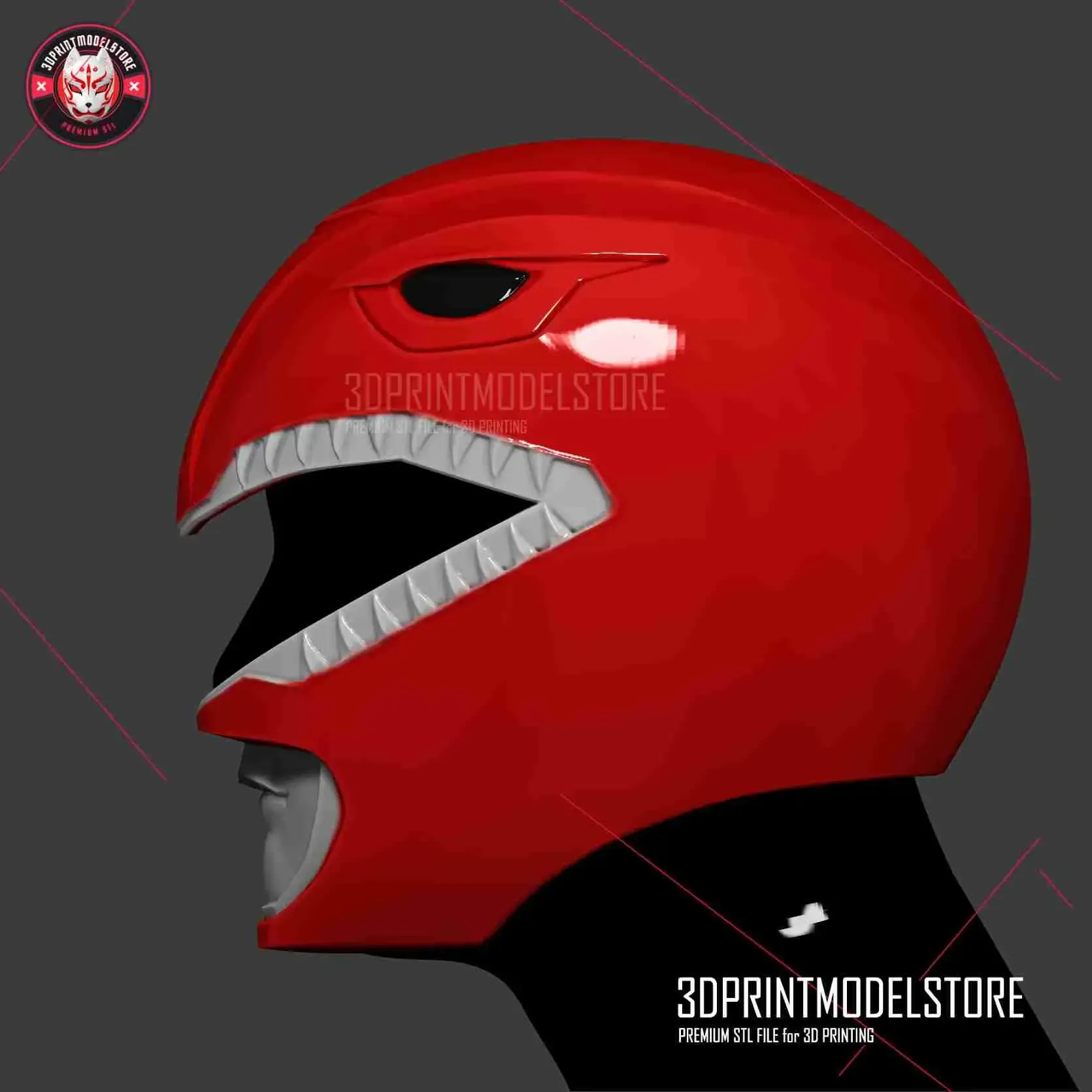 Mighty Morphin Power Ranger Cosplay Helmet - Red Ranger