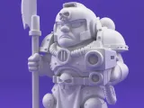 Sci-Fi Heavy Armored Warrior – Chubby Stylized 3D Printable-5