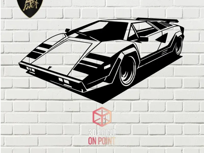 LAMBORGHINI COUNTACH - 2D WALL ART #1
