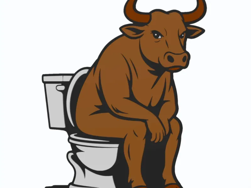 Bullshit/Bull on a toilet - Wall Art v2