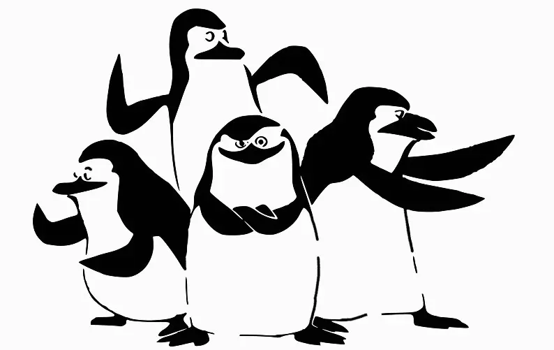 Madagaskar Penguenleri şablon