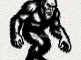 realistic crouching bigfoot sasquatch wall art home decor-0