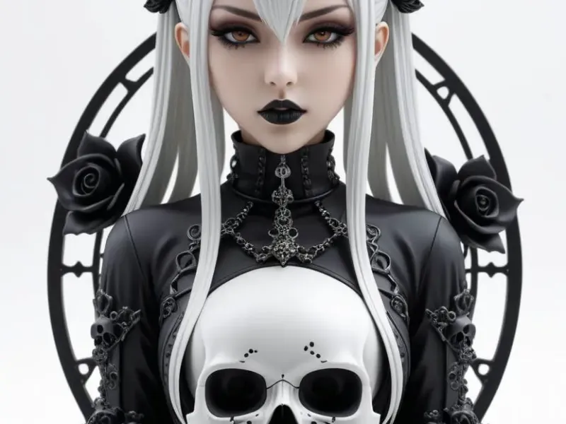 Goth Girl Skull
