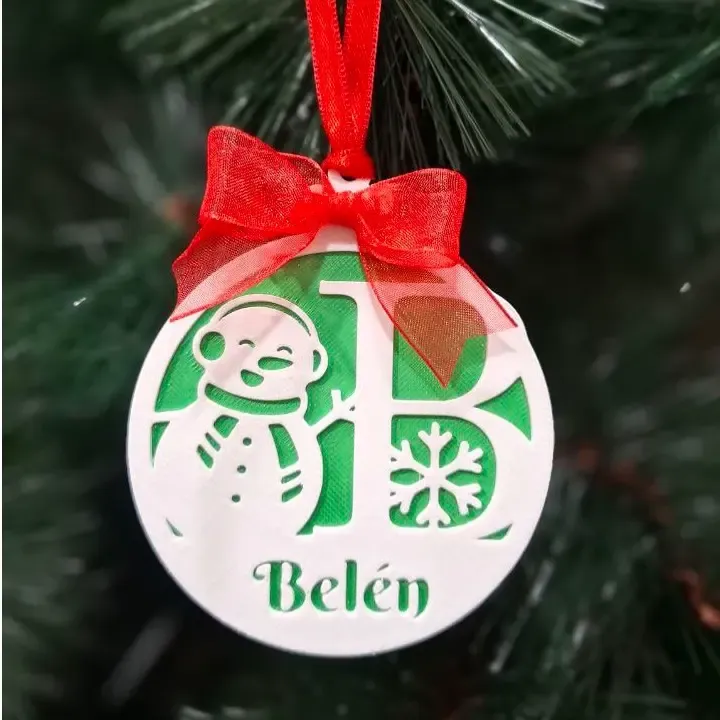 Christmas ornament snowman happy alphabet