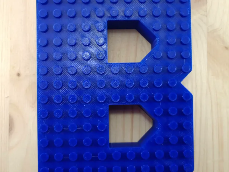 Letra B 3D - Pinos Compatíveis com Lego