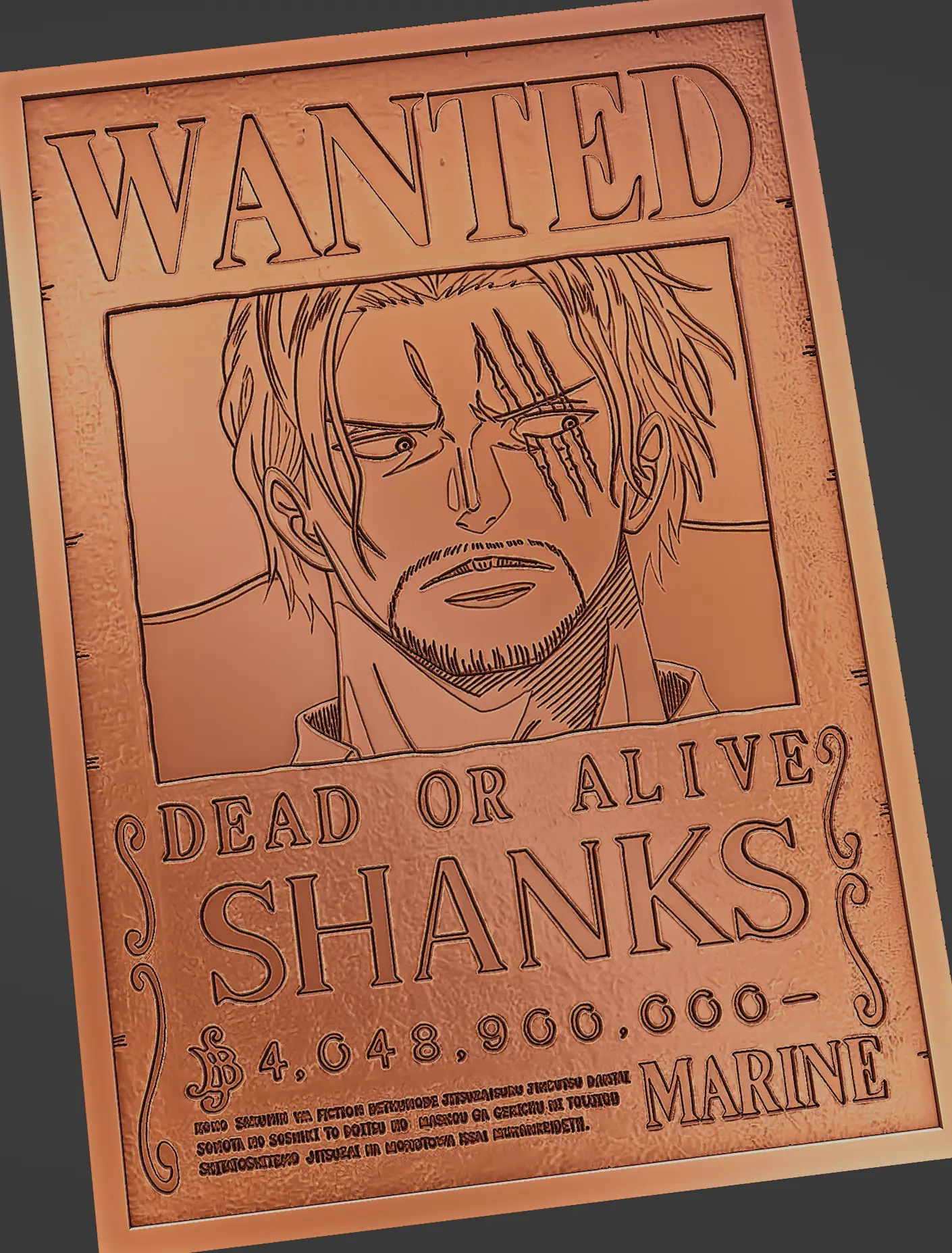 shanks - one piece - wanted poster | 3D models download