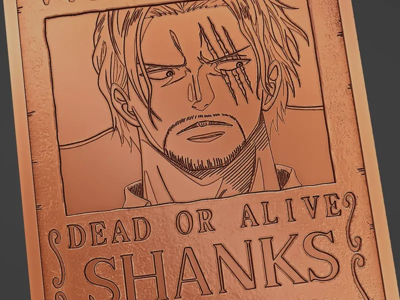 shanks - one piece - poster căutat