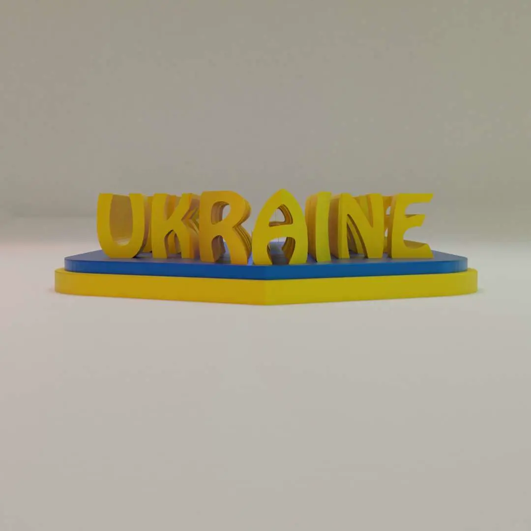 BANDIERA 3D DELL'UCRAINA