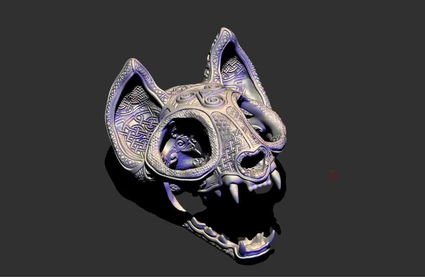 Ornamental Deluxe Cat Skull