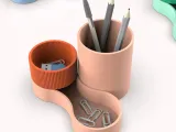 Desktop Pen Holder, 3D Organizer; Pen, Brush & Small Office-1
