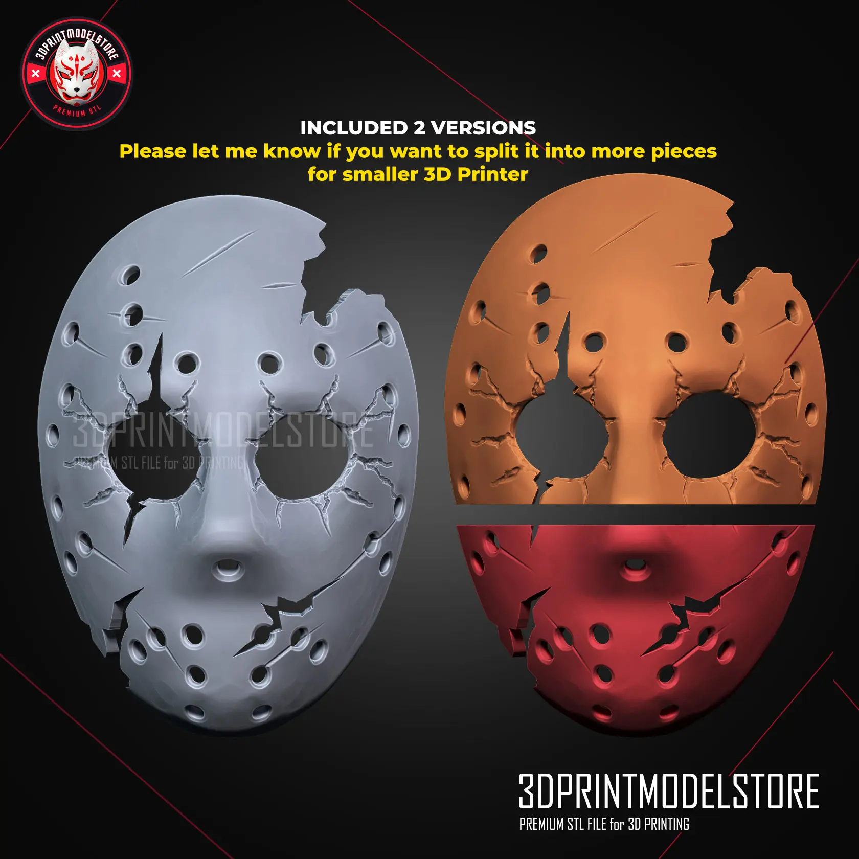 Masca lui Jason Friday The 13th Broken Halloween 3D Print Model