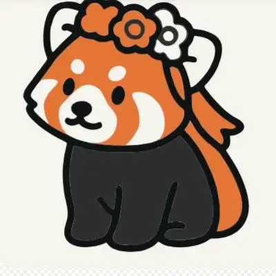 flower crowned red panda