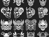 Demon Skull Tattoo Bundle | 16 Gothic Skull STL + SVG Design-9