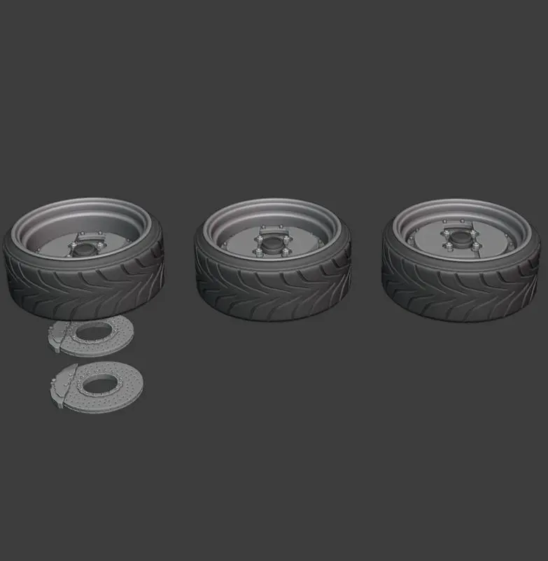 GLA WHEEL SET 3 OFFSETS separated HUB 3D print model