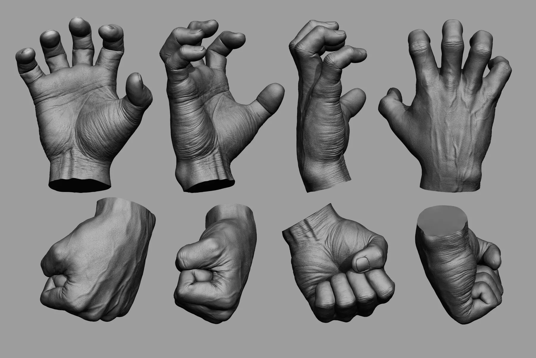 Male Hand Sculpt in 2 poses