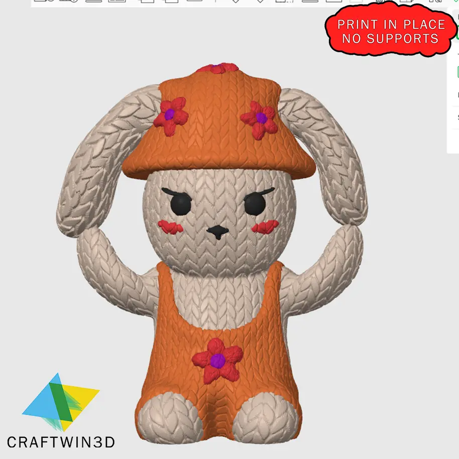 PRINT IN PLACE TEDDY STRICKEN STIL KEINE UNTERSTÜTZUNG MIT 3MF