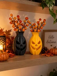 Scary Pumpkin Vase | Halloween Jack O' Lantern Decor