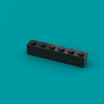 LEGO Brick 1 x 6 without Bottom Tubes, with Cross Supports