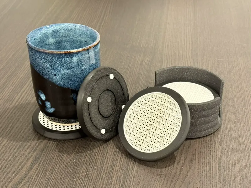 Bubble Infill Coasters with Holder