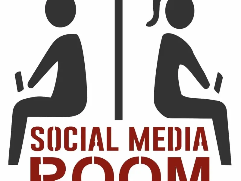 Sinal de stencil para sala de redes sociais