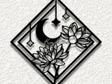 lotus moon wall art home decor-0