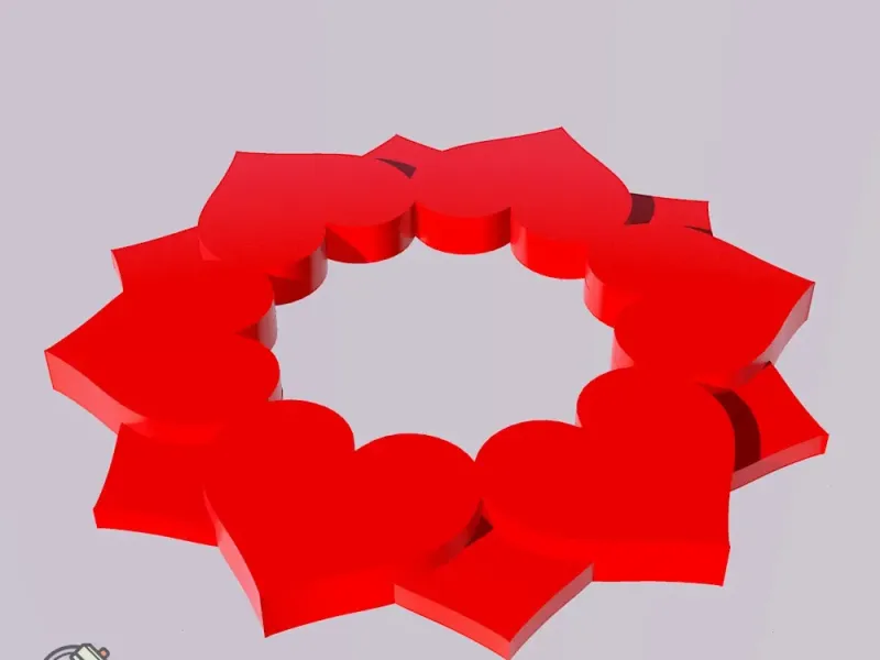 زخرفة دائرة القلوب المزدوجة 💞