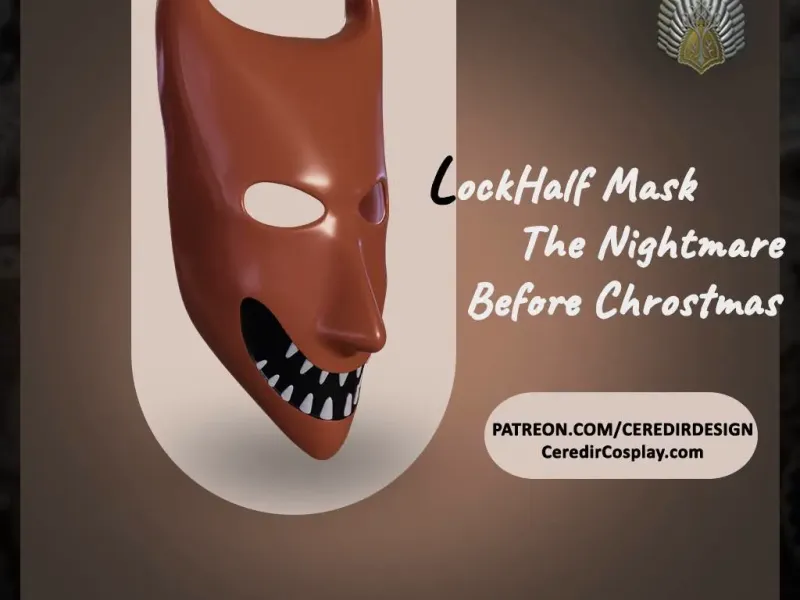 Lock Mask Nightmare before Christmas 3d digital download