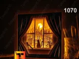 Cat window in the city V2 shadow box-2