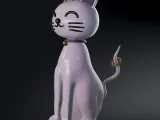 White Cat Cute ( Kawaii =^o^= ) Statue 🐈-3