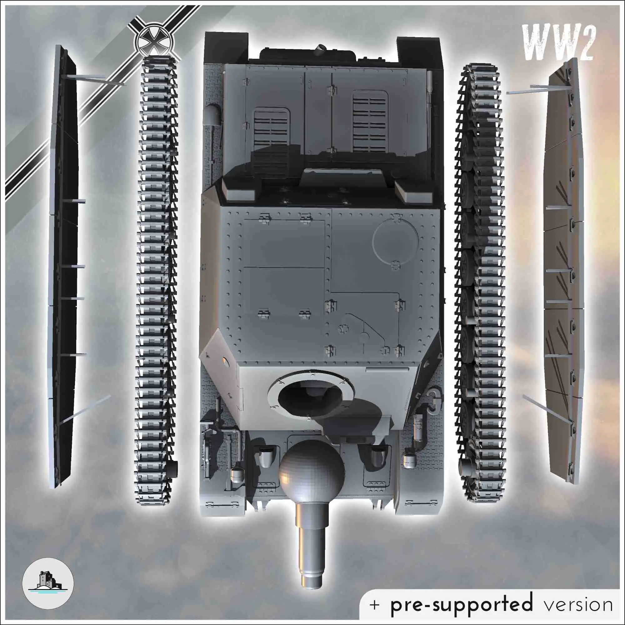 Sturmpanzer IV Stupa Brummbär infantry support gun - miniatu
