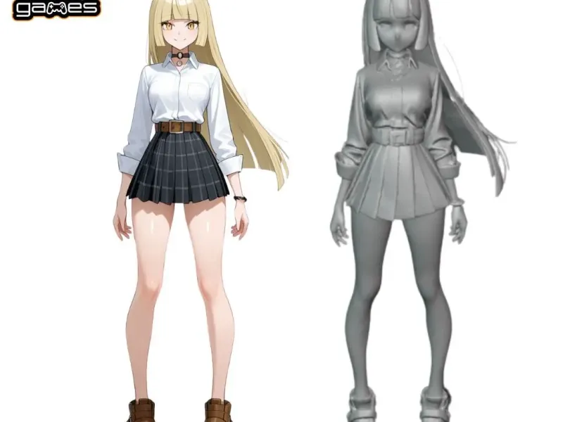 Tania – Modern Schoolgirl STL Model for 3D Printing