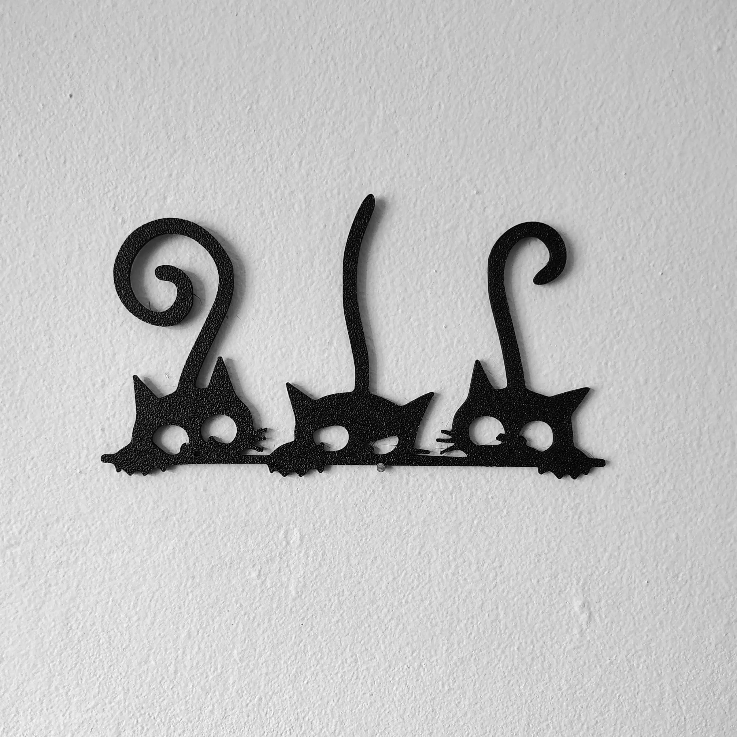 3D Printer Files | 3MF File | Three cats wallart
