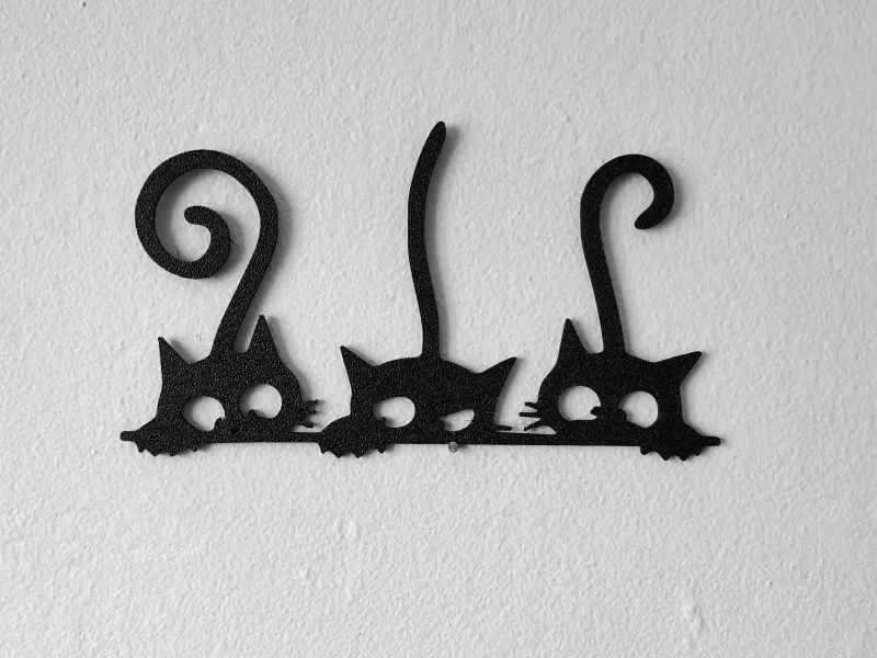 Three cats wallart