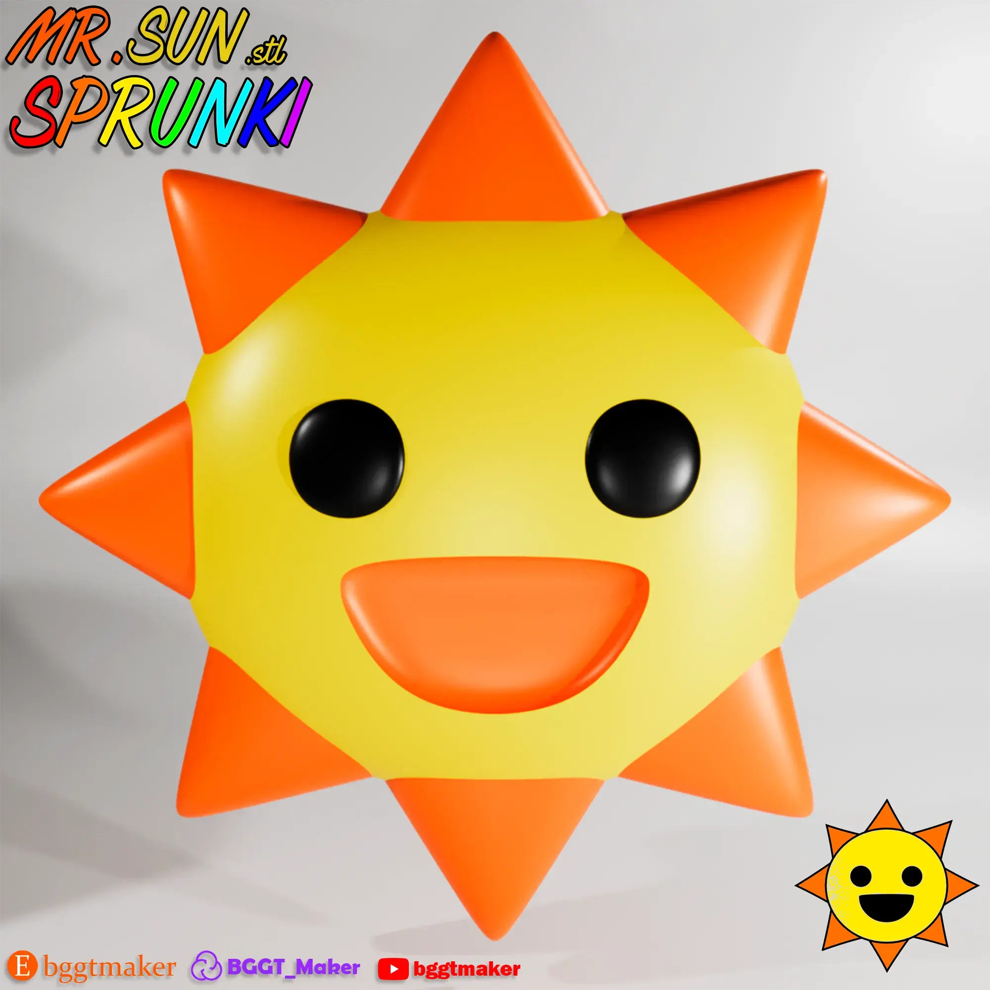 MR. SUN SPRUNKI INCREDIBOX SUN | Sprunki 3D Model STL ART