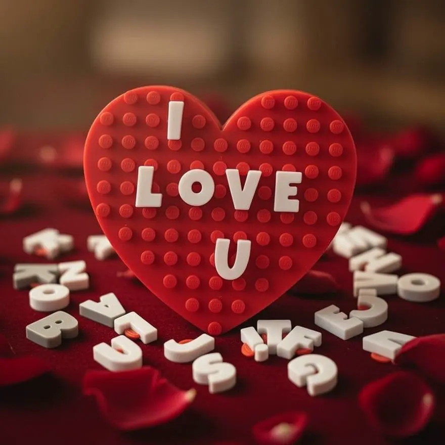 Block Heart Magnet for Valentine's Day Gift Custom