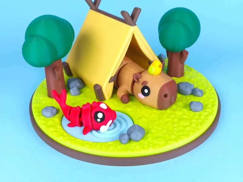 Diorama for Cute Flexi Animals 🦙✨, Capybara Edition 🌿🎨