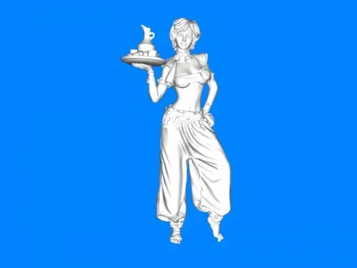 Girl with tray