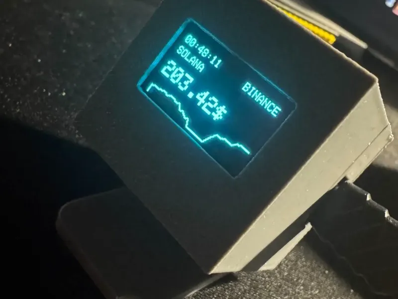 شاشة مراقبة أسعار العملات الرقمية المباشرة BINANCE OLED wemos سوق BITCOIN