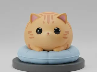 Chibi Cozy Cat Cushion – Cute Kitty Mini Figurine