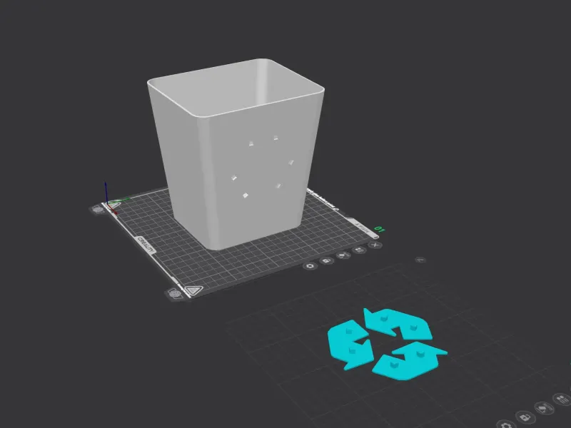 Windows-Inspired Dual-Color Recycle Bin STL Model