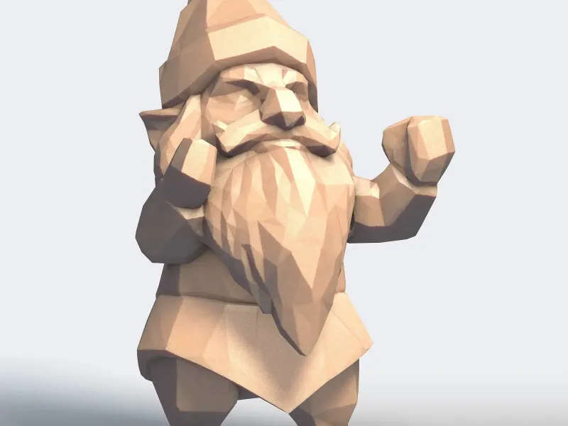 Gnome Cartoon Style 3D Figurine Low Poly