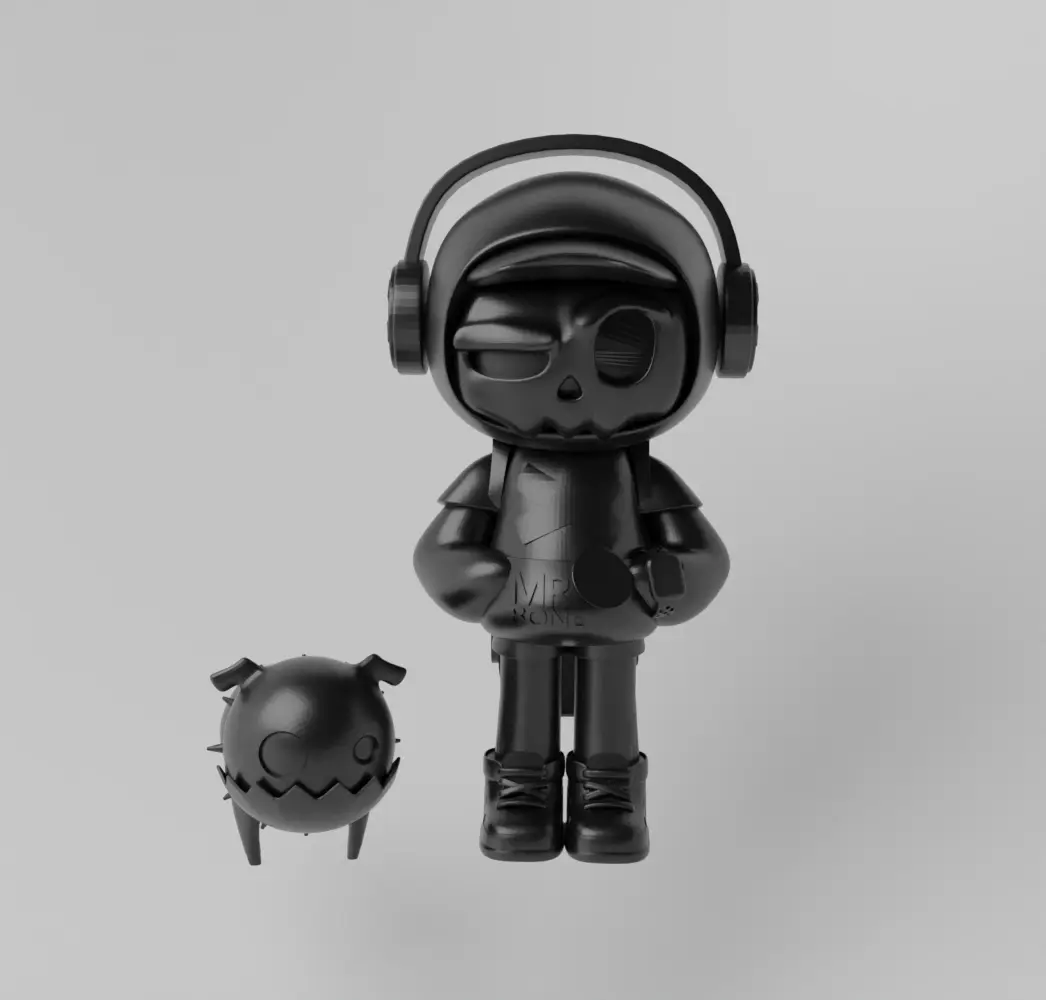 Mr. Bone Skate x Pupu Aliens Art Toy Fan Art