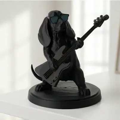 Dog Star - Basset Hound Rockstar Playing Guitar